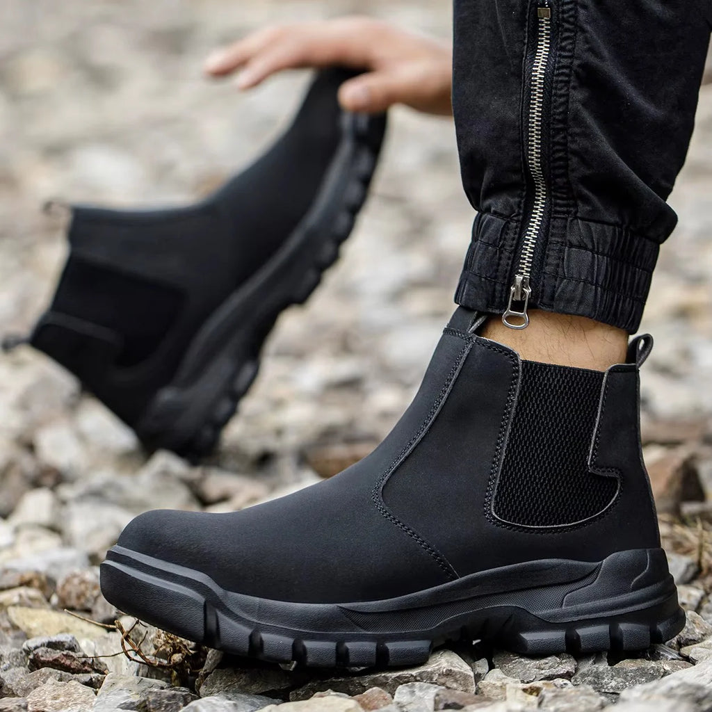 Yellow Slip-On Steel-Toe Boots