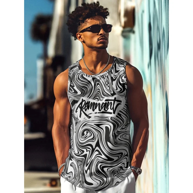 Monster Print Graphic Tank Top