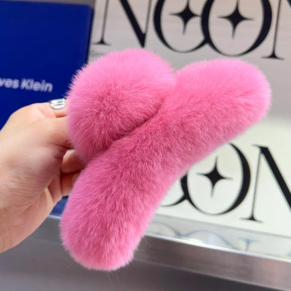 Elegant Winter Fuzzy Hair Claw