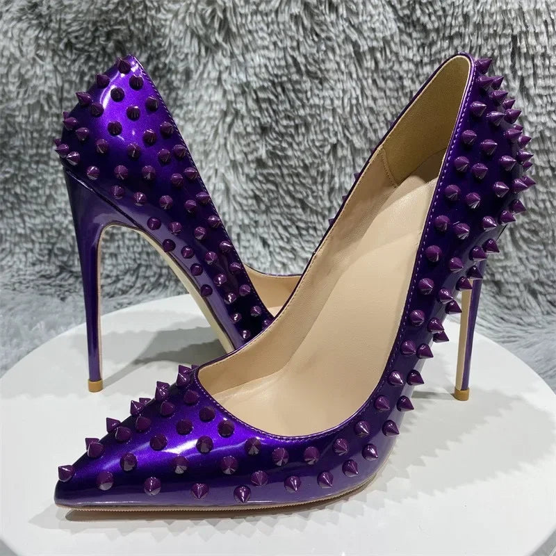 Studded Patent Leather Pumps