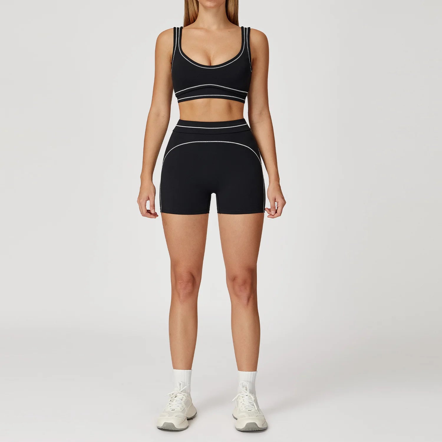 Knit Construction Sleeveless True-To-Size Fit Two-Piece Yoga Set