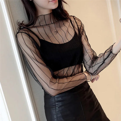 Transparent Mesh Star Shirt