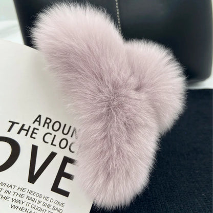 Elegant Winter Fuzzy Hair Claw