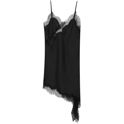 Lace Asymmetric Slip Mini Dress