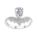 Sterling Silver Water Drop Moissanite Ring