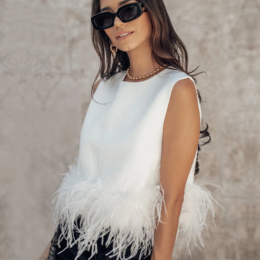 Feather Sleeveless Tee