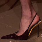 Patent Leather Pointed-Toe Sandals
