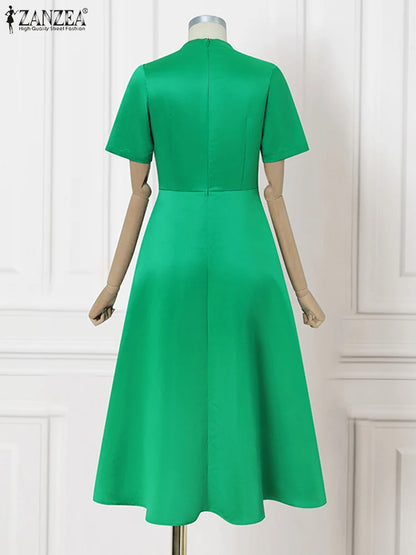 Elegant Satin Midi Dress