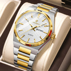 POEDAGAR Silver Steel Quartz Watch