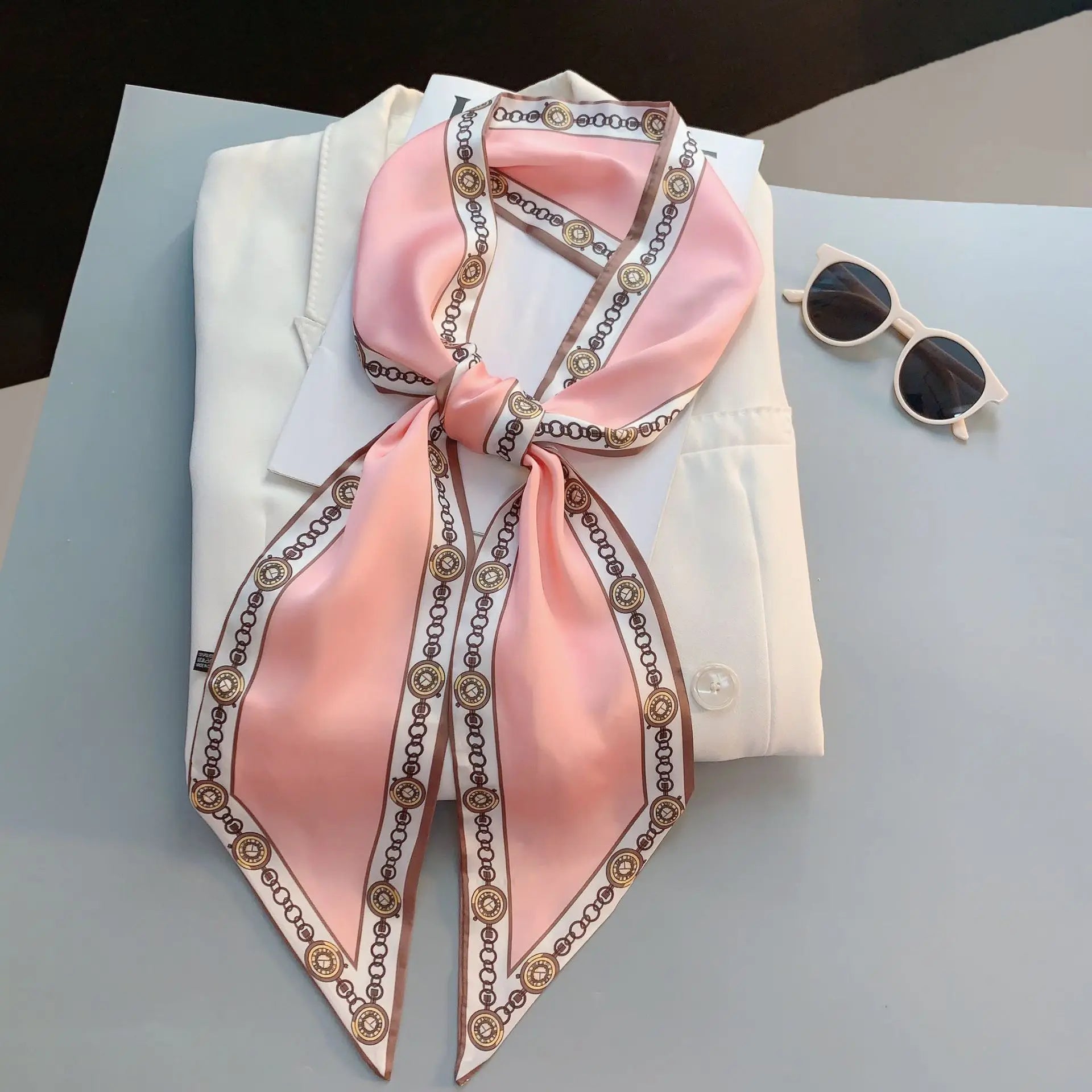 Horse Pattern Long Silk Scarf