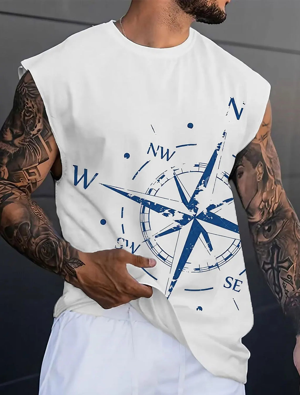 Rudder Graphic Print Tank Top