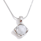 Gold Stone Pendant Necklace
