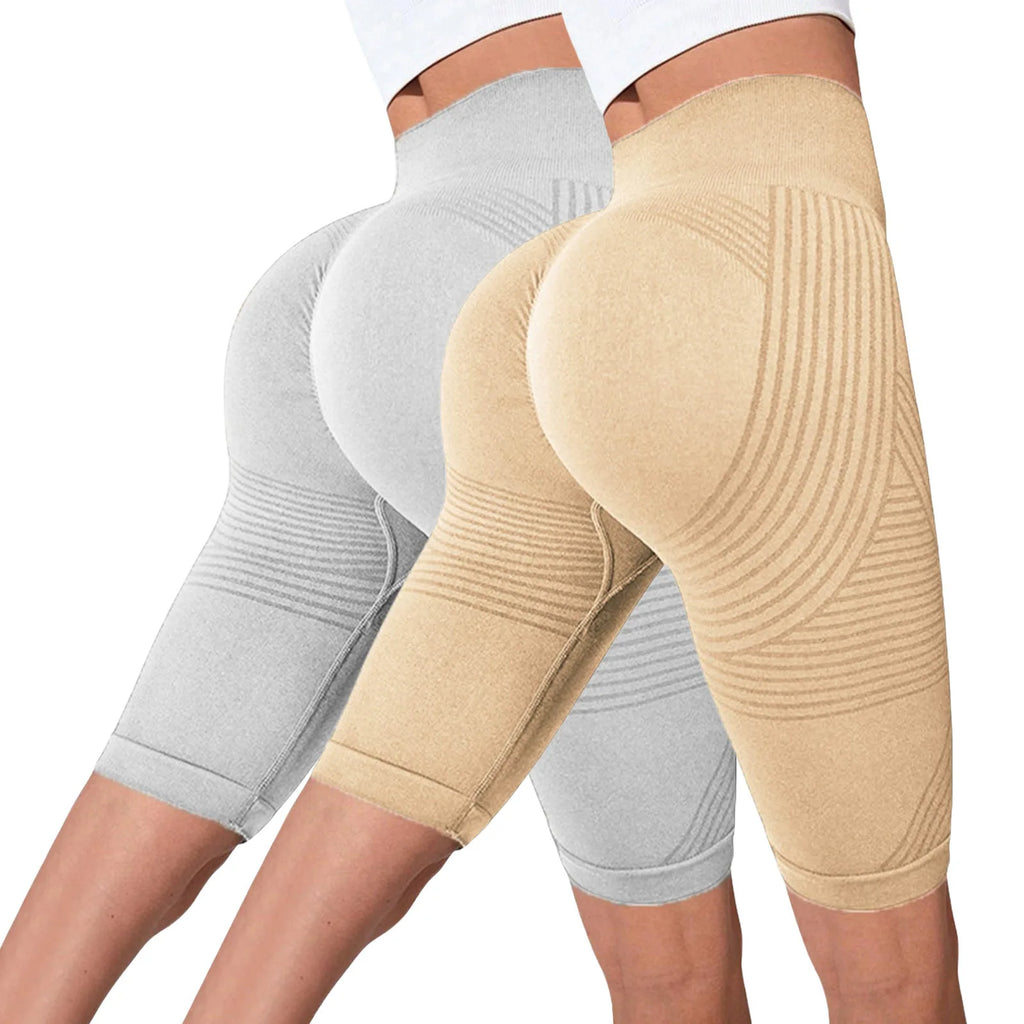 Seamless Hip-Lifting Yoga Shorts 2-Pack