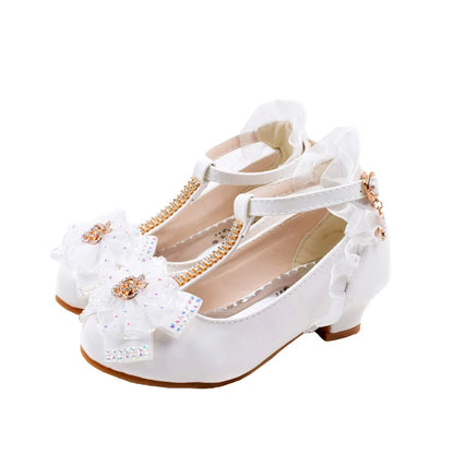 Girls White Princess Heels