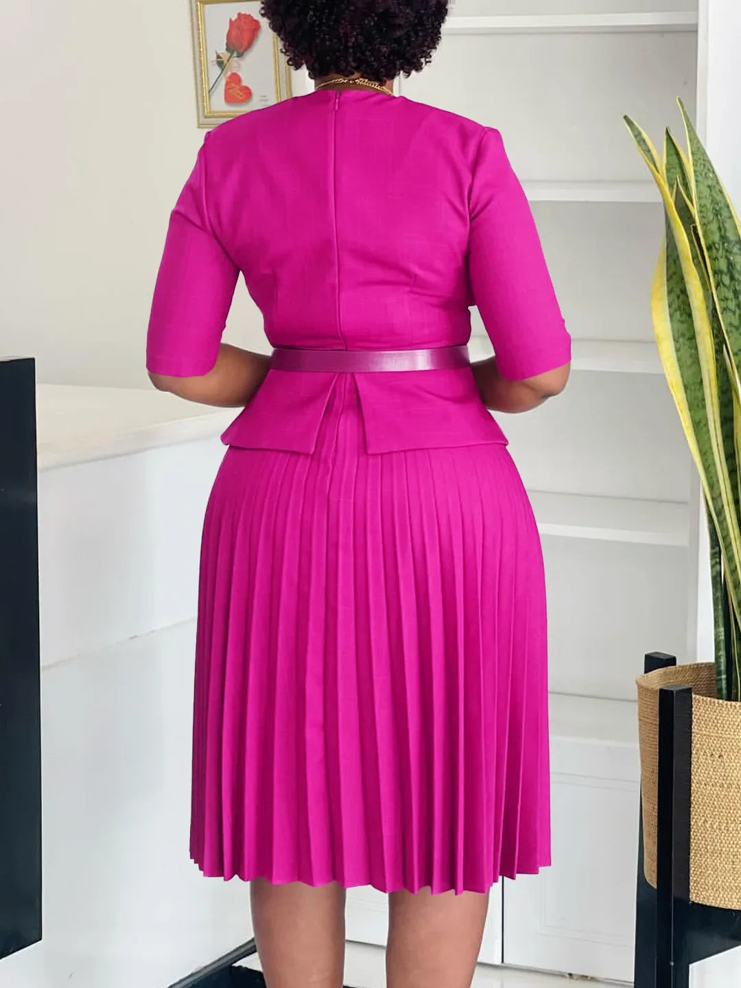 Plus Size Pleated Dress