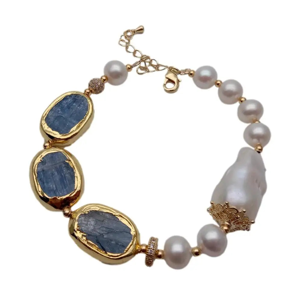 Pearl Kyanite Strand Bracelet