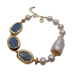 Pearl Kyanite Strand Bracelet