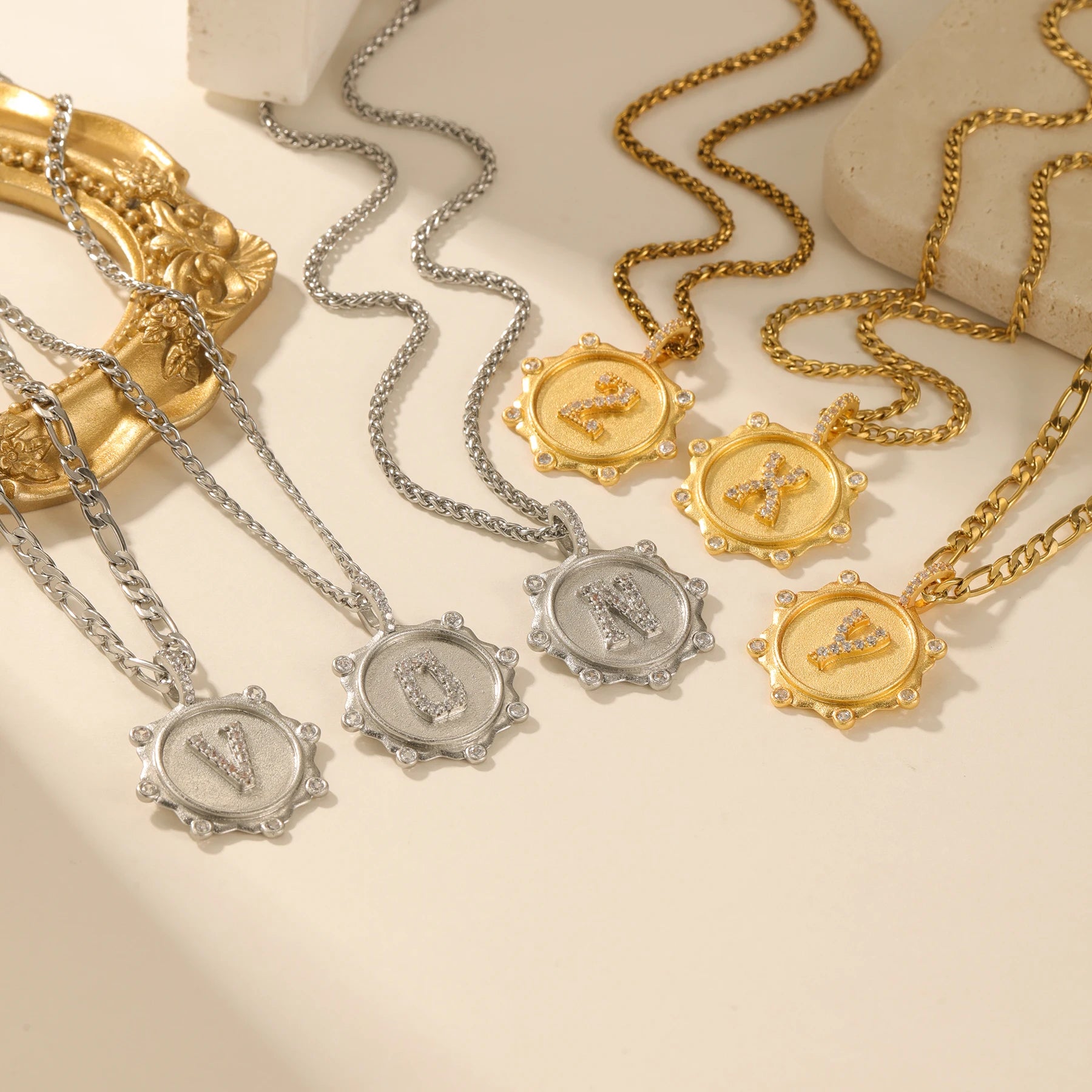 Custom Initial Zircon Necklace
