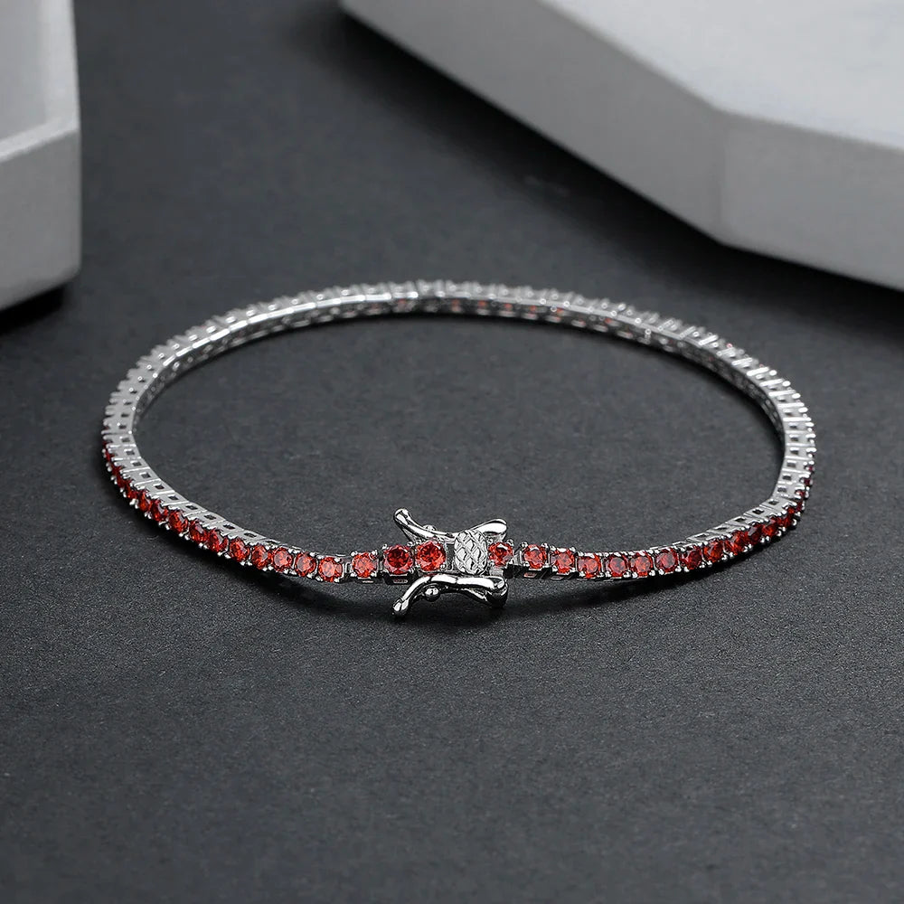 YLMyself Red Garnet Tennis Bracelet