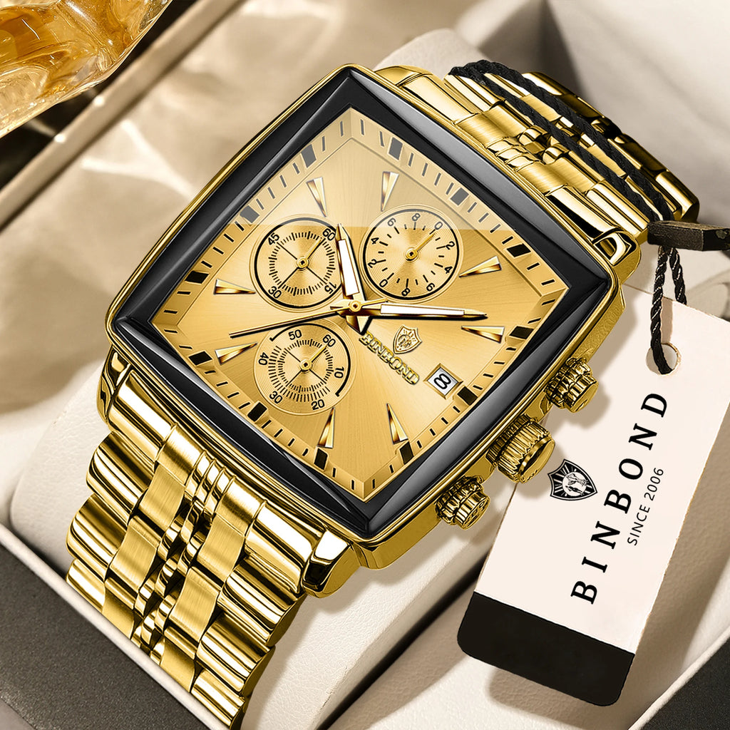 BINBOND Steel Chronograph Quartz Watch