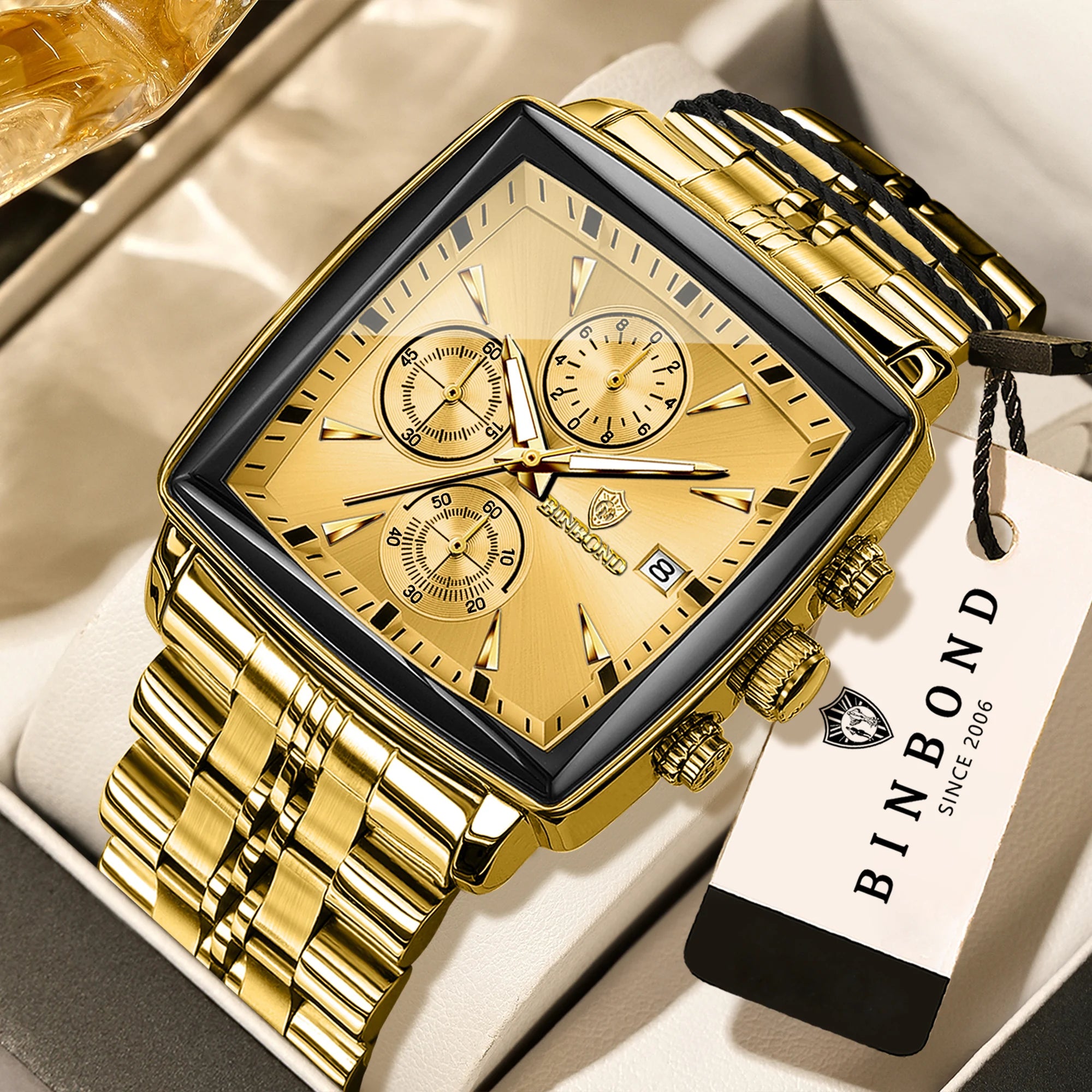 BINBOND Steel Chronograph Quartz Watch