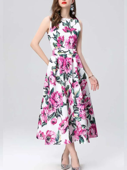 Elegant Sleeveless High Waist Dress
