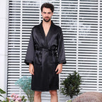 Summer Satin Shorts Robe Bathrobe
