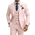 Three-Piece Double-Breasted Formal Tuxedo