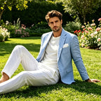 Linen Cotton Notch-Lapel Slim Blazer