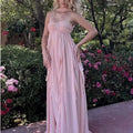 High-Slit Ruffled Halter Dress