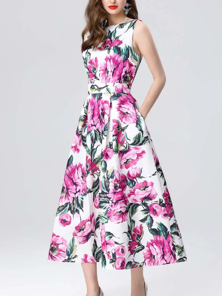 Elegant Sleeveless High Waist Dress