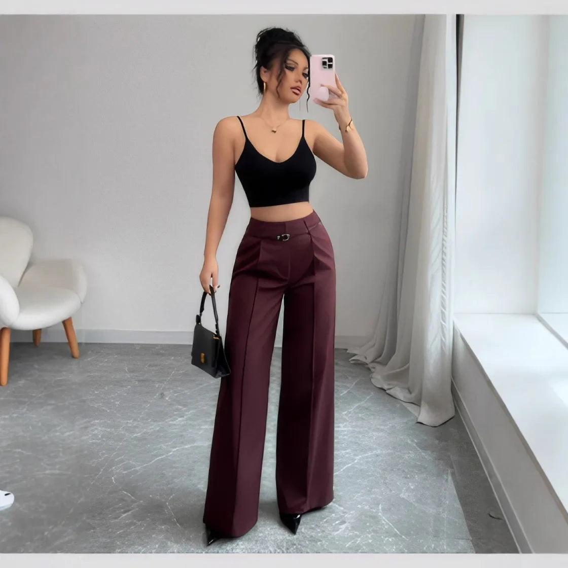 Women’s High Waist Wide Leg Suit Pants