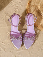 LIGHT LAVENDER CRYSTAL RHINESTONE SCALLOP