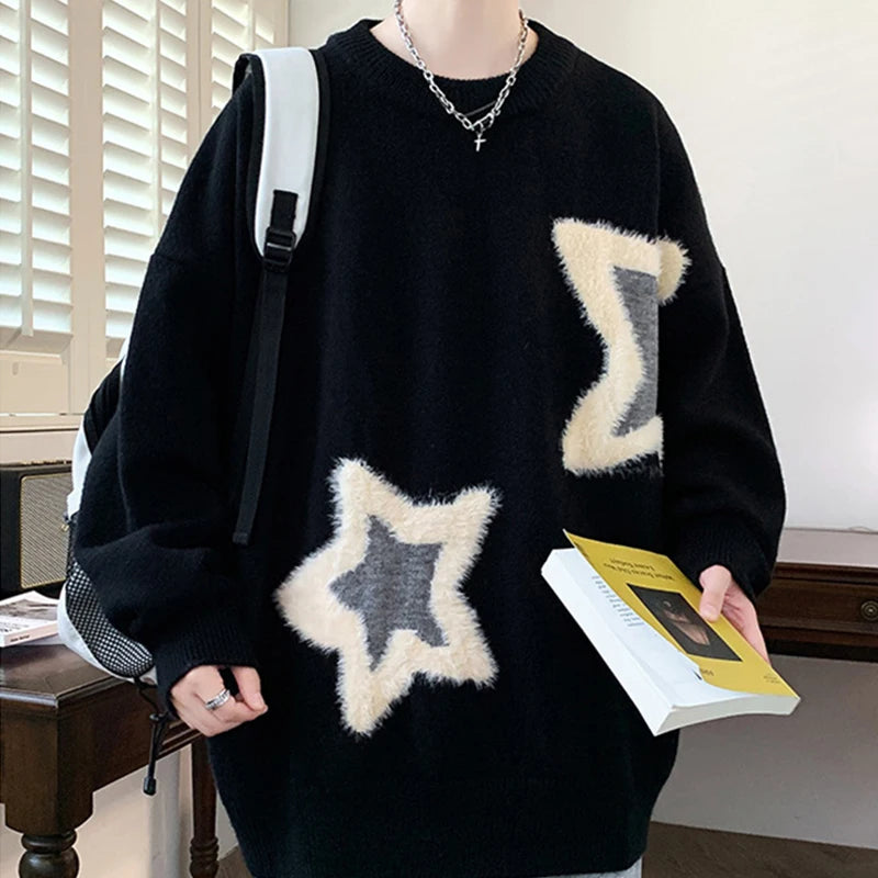 Star Pattern Jacquard Knit Sweater
