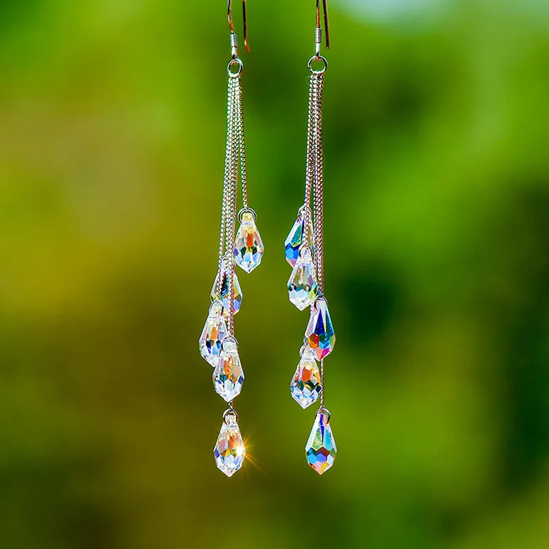 Elegant Gold Tassel Earrings