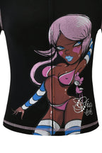 Blended Graphic Print Zip Front Two-Piece Yoga Set