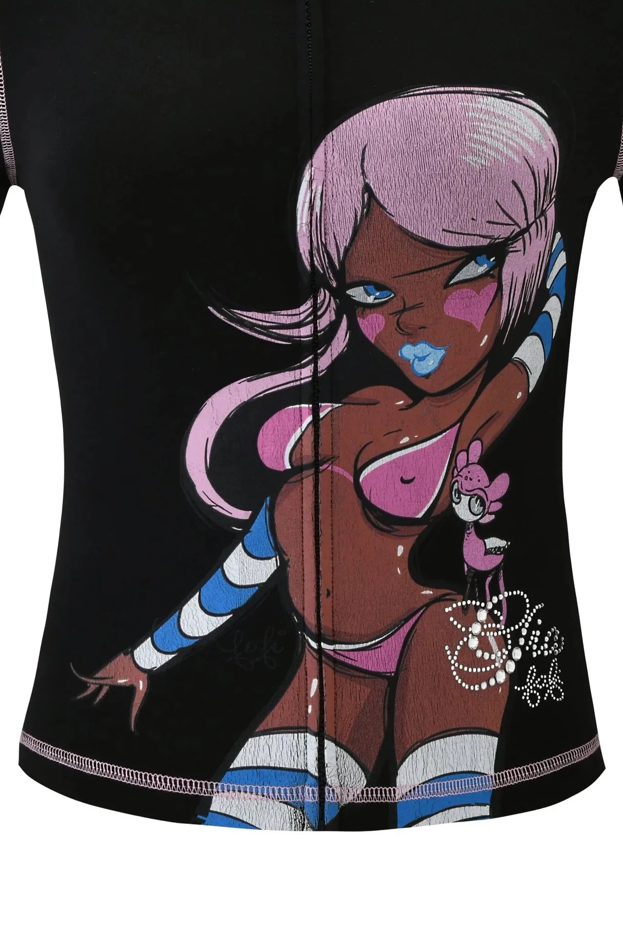 Blended Graphic Print Zip Front Two-Piece Yoga Set
