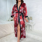 Plus Size Satin Bathrobe