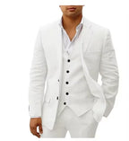 Linen Three-Piece Beach Wedding Tuxedo