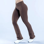 WAREBALL Cross-Waist Flared Leggings