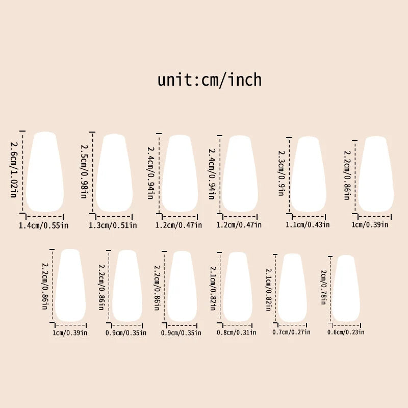 Gothic False Nails Dark Red