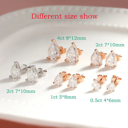 Pear Cut Moissanite Earrings