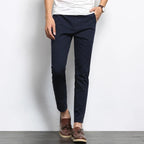 Elastic Ankle-Length Formal Trousers