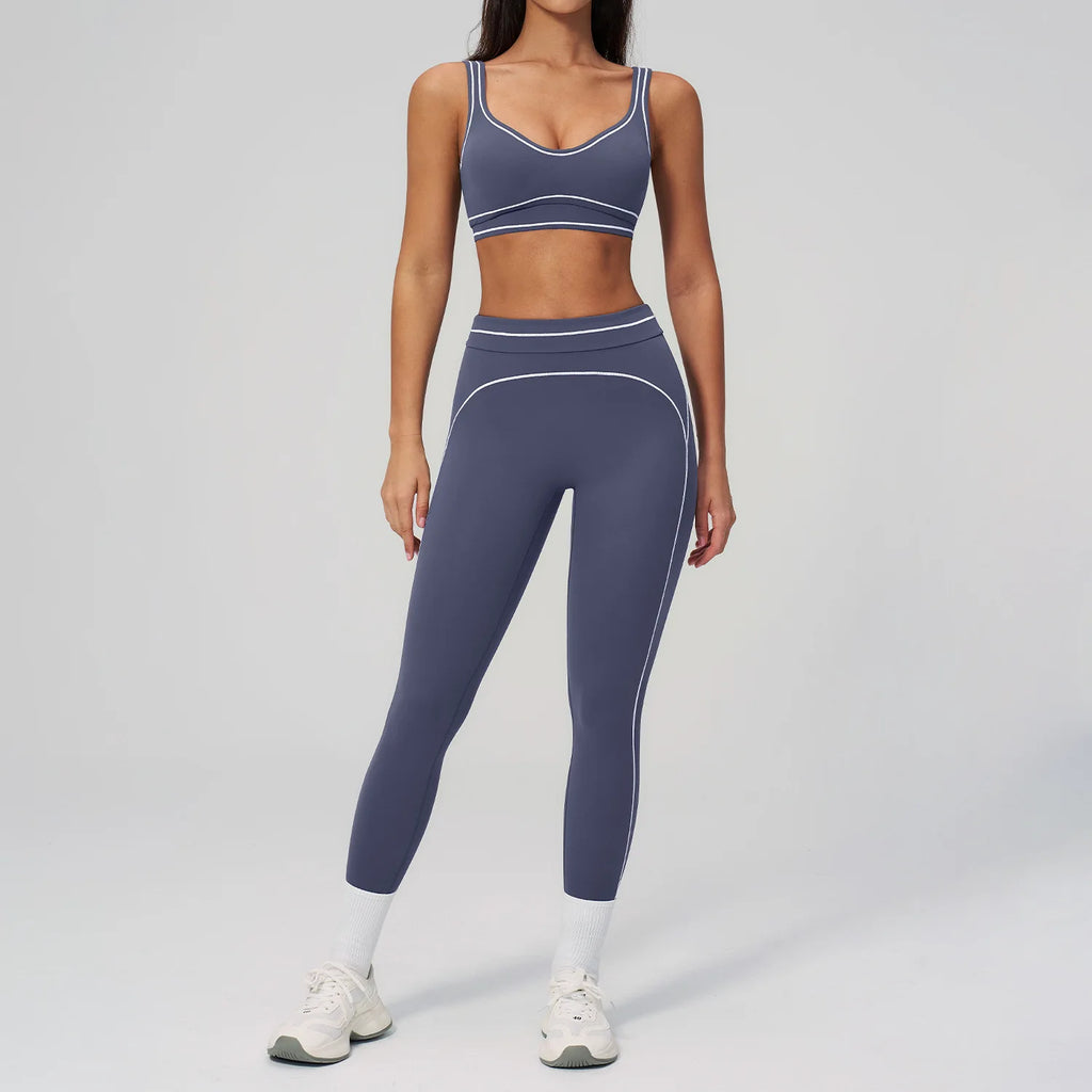 Knit Construction Sleeveless True-To-Size Fit Two-Piece Yoga Set