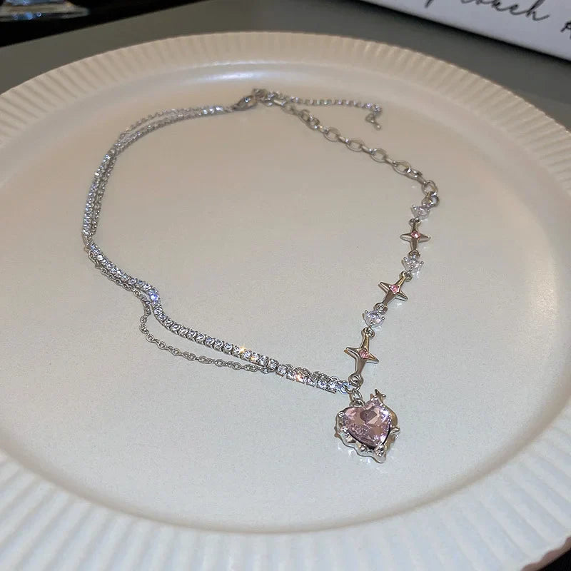 Zircon Clavicle Chain Necklace