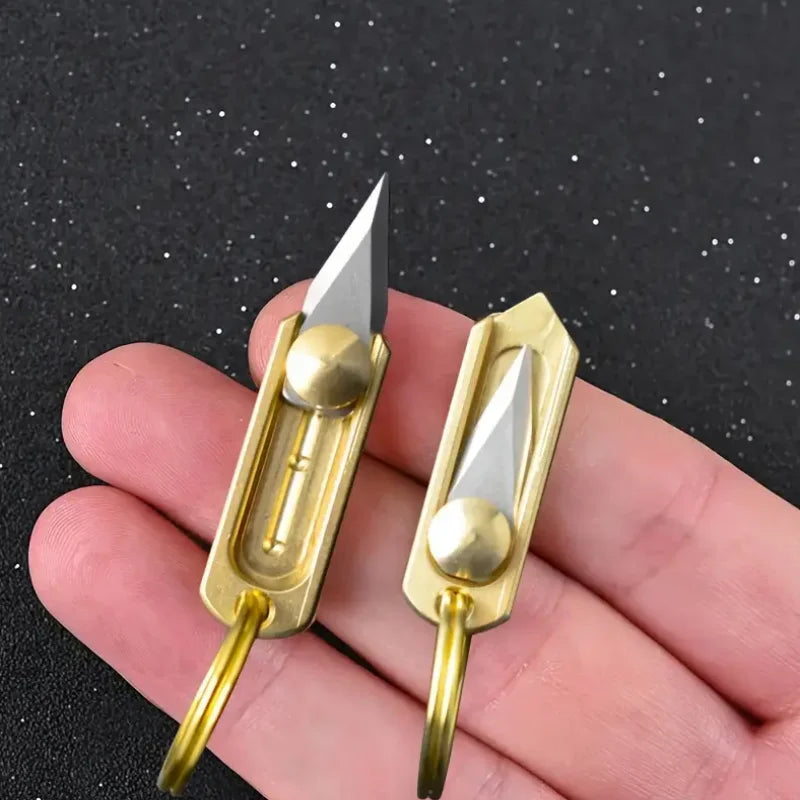 Push-Pull Brass Utility Knife