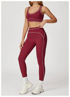 Knit Construction Sleeveless True-To-Size Fit Two-Piece Yoga Set