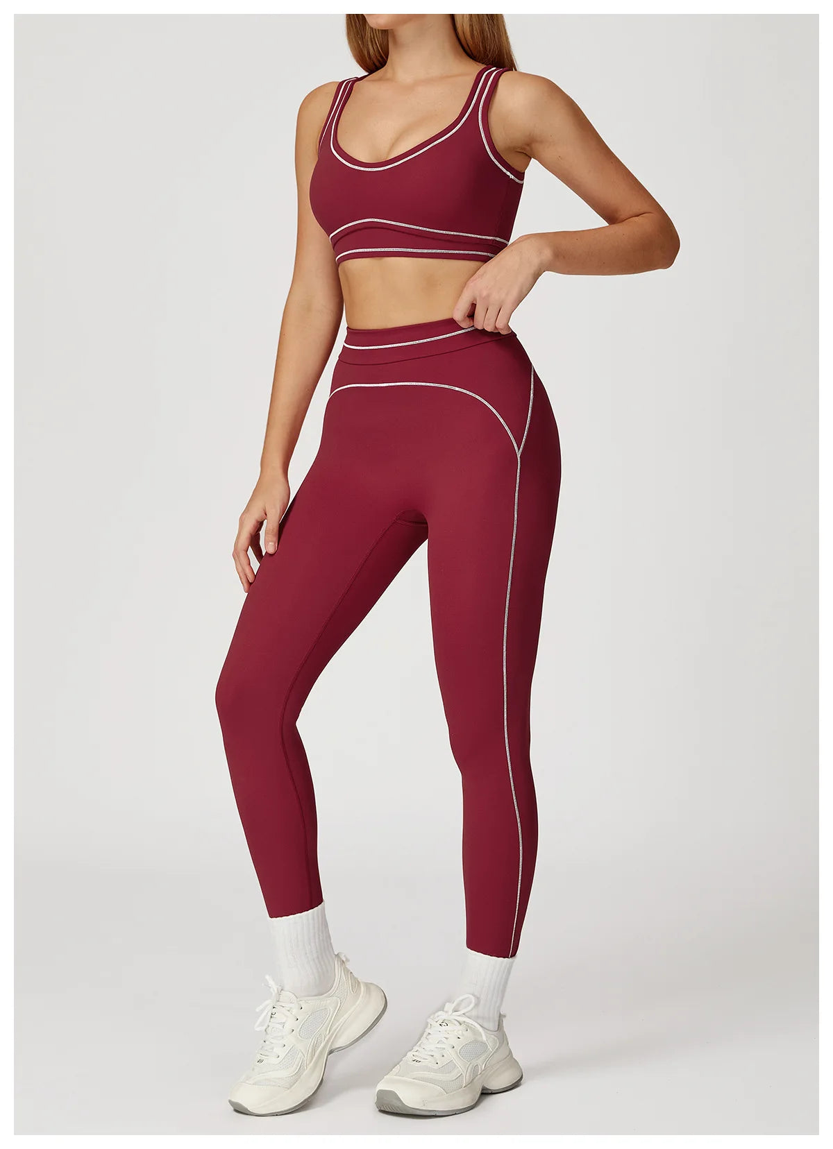 Knit Construction Sleeveless True-To-Size Fit Two-Piece Yoga Set