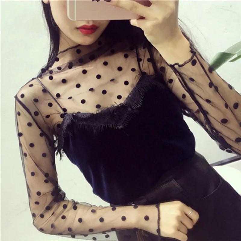 Transparent Mesh Star Shirt