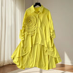 Turndown Collar Flower Top